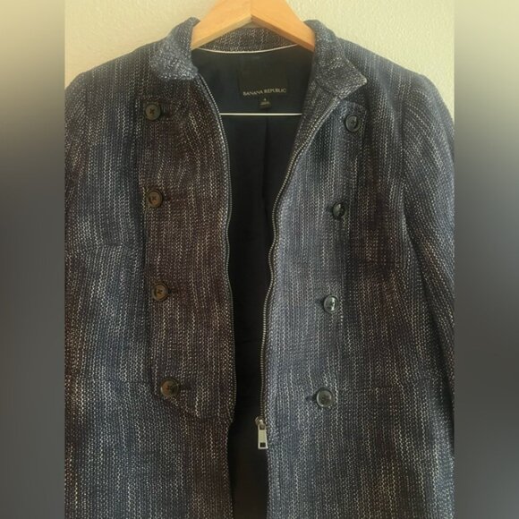 Banana Republic Tweed Military-Style Jacket size 4 - Picture 3 of 4
